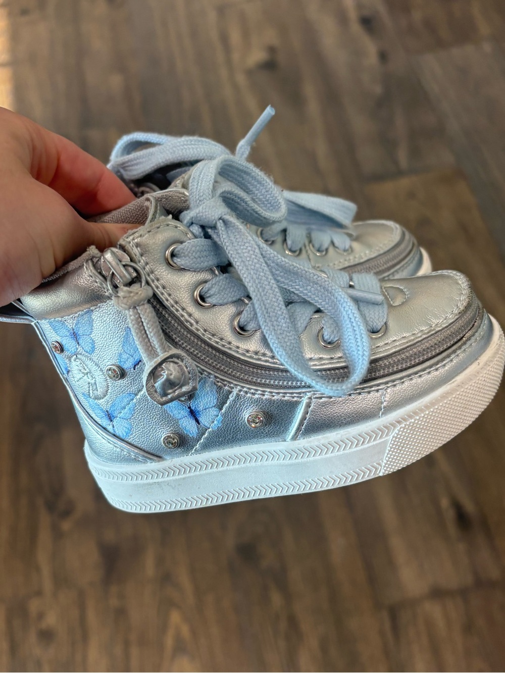 Billy Brand butterfly High-Top Sneakers - silver and blue